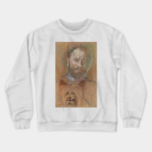 Ludovic Lepic Holding His Dog by Edgar Degas Crewneck Sweatshirt